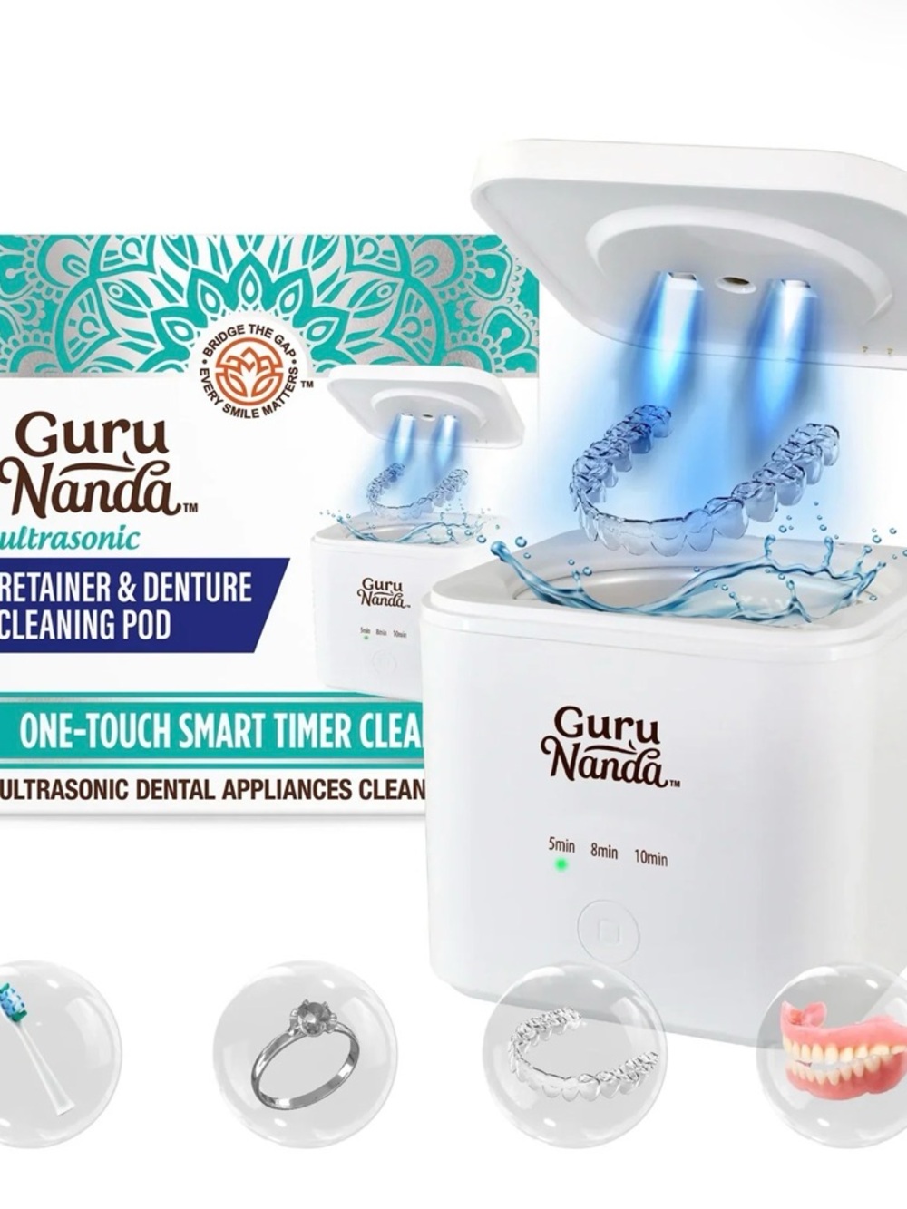 GuruNanda Retainer & Aligner Cleaning Pod Mouthguards, Aligners, & Jewelry